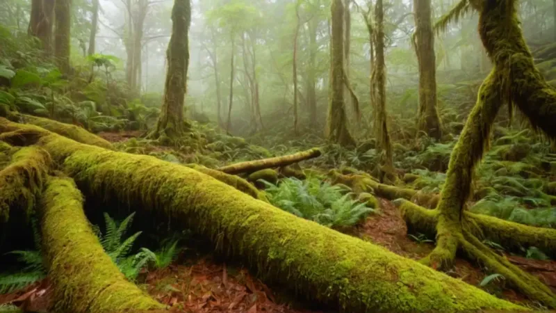 Un investigador fotografía musgo en la selva