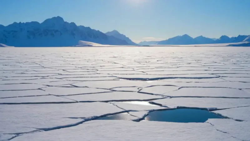 Figura solitaria en un paisaje helado