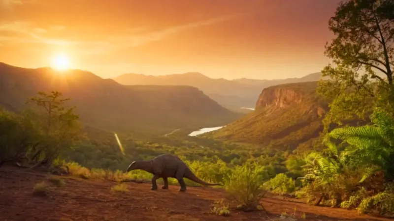 Un hombre contempla el valle de dinosaurios