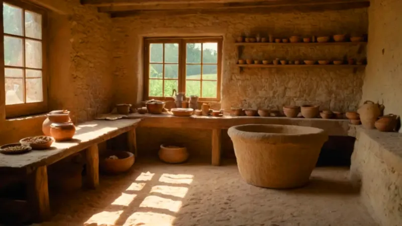 Vierten lentejas en una despensa rústica