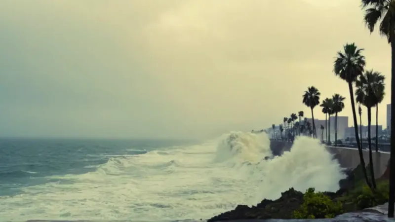 Una ola inmensa devora la ciudad