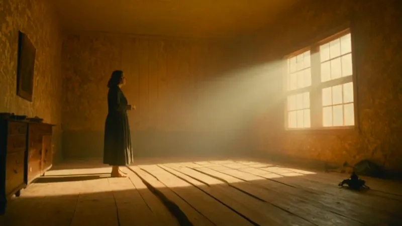 Un enjambre de moscas danza en la luz