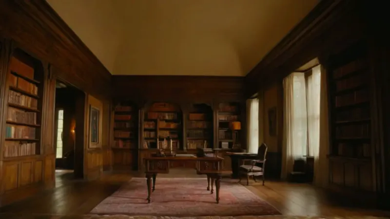 Una figura inmóvil entre luz y sombra