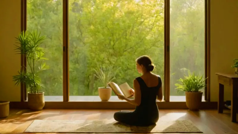 Una persona estudia en un despacho soleado