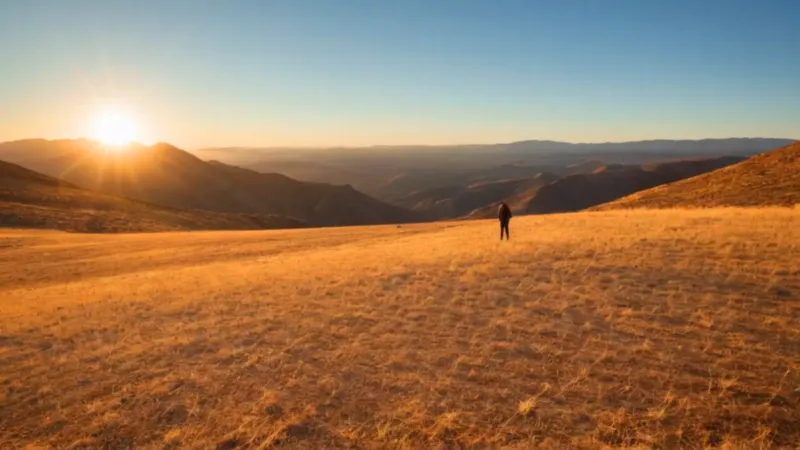 Una figura avanza de la sombra al sol