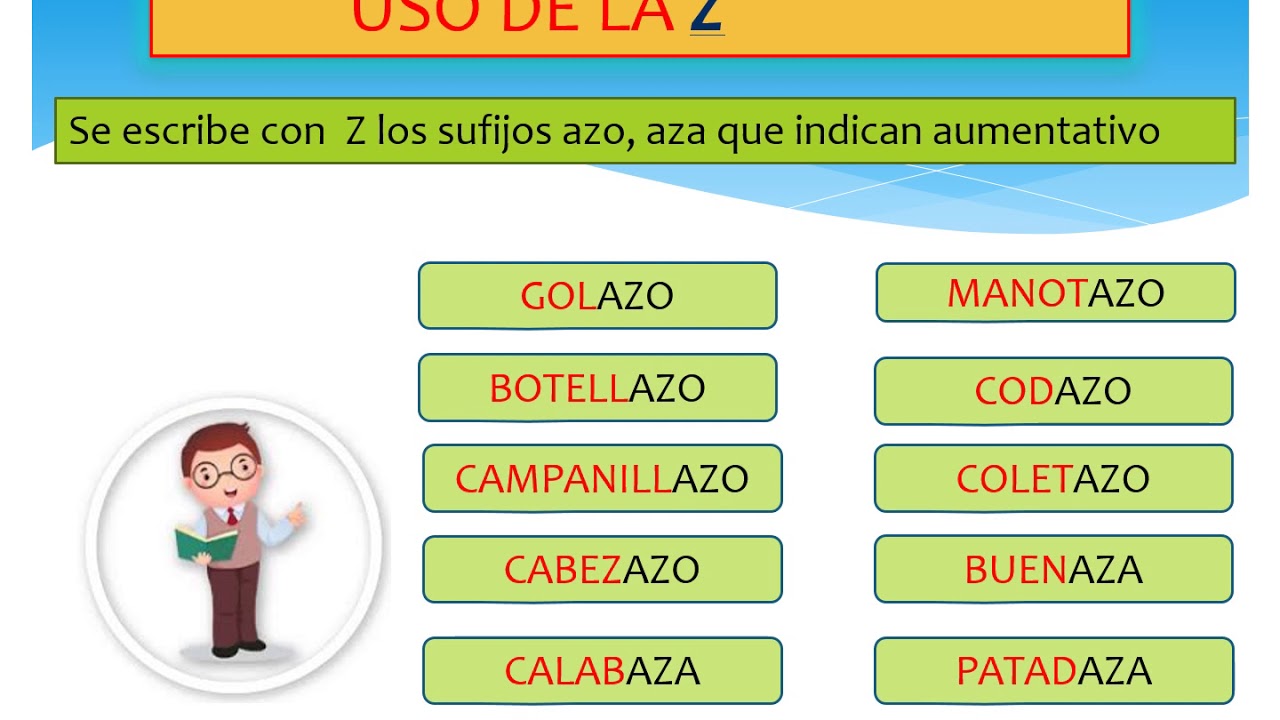 palabras con z reglas de ortografia y lista de ejemplos