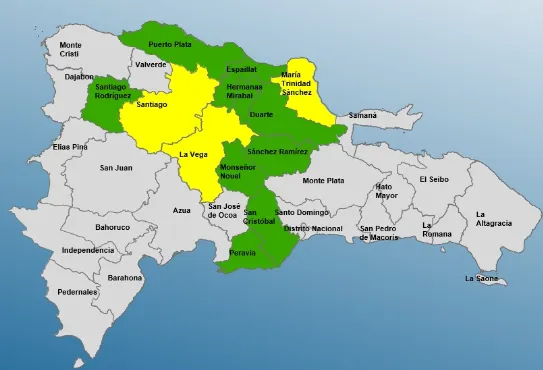 Alerta amarilla por lluvias en provincias.