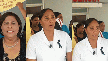 Protesta de empleados del hospital Salcedo