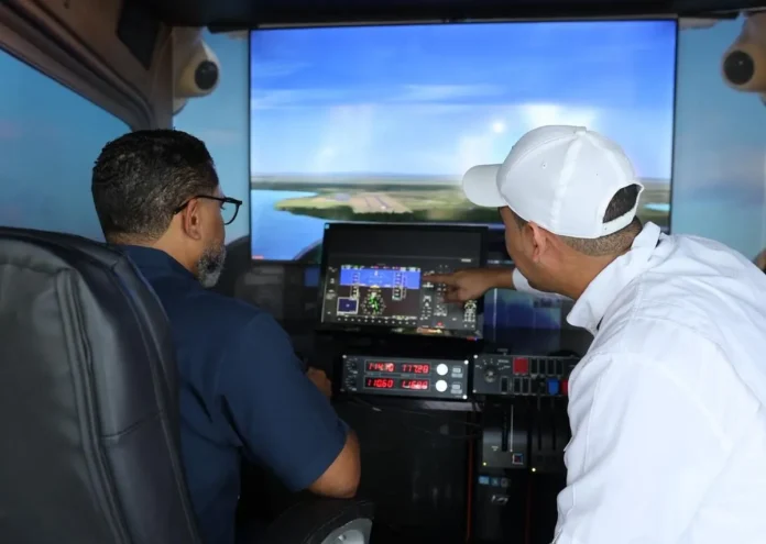 Simulador de vuelo en Feria del Libro.