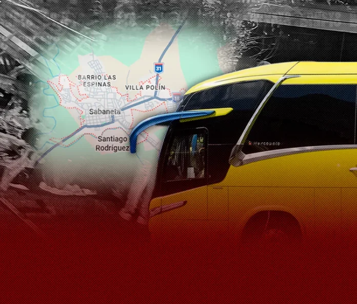 Accidente en Sabaneta entre camión y autobús.