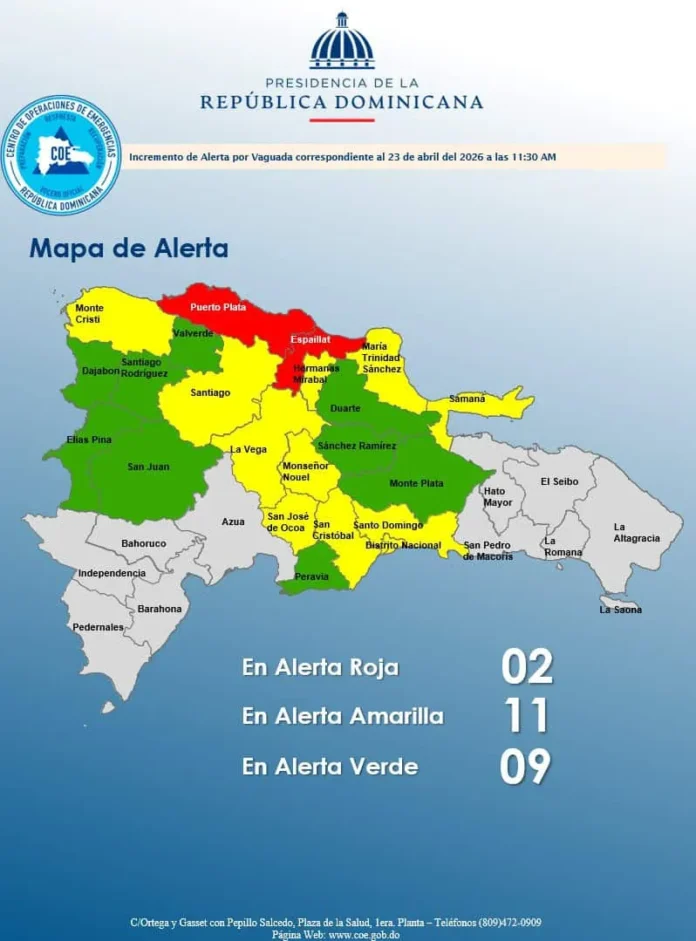 Alerta por lluvias intensas en provincias