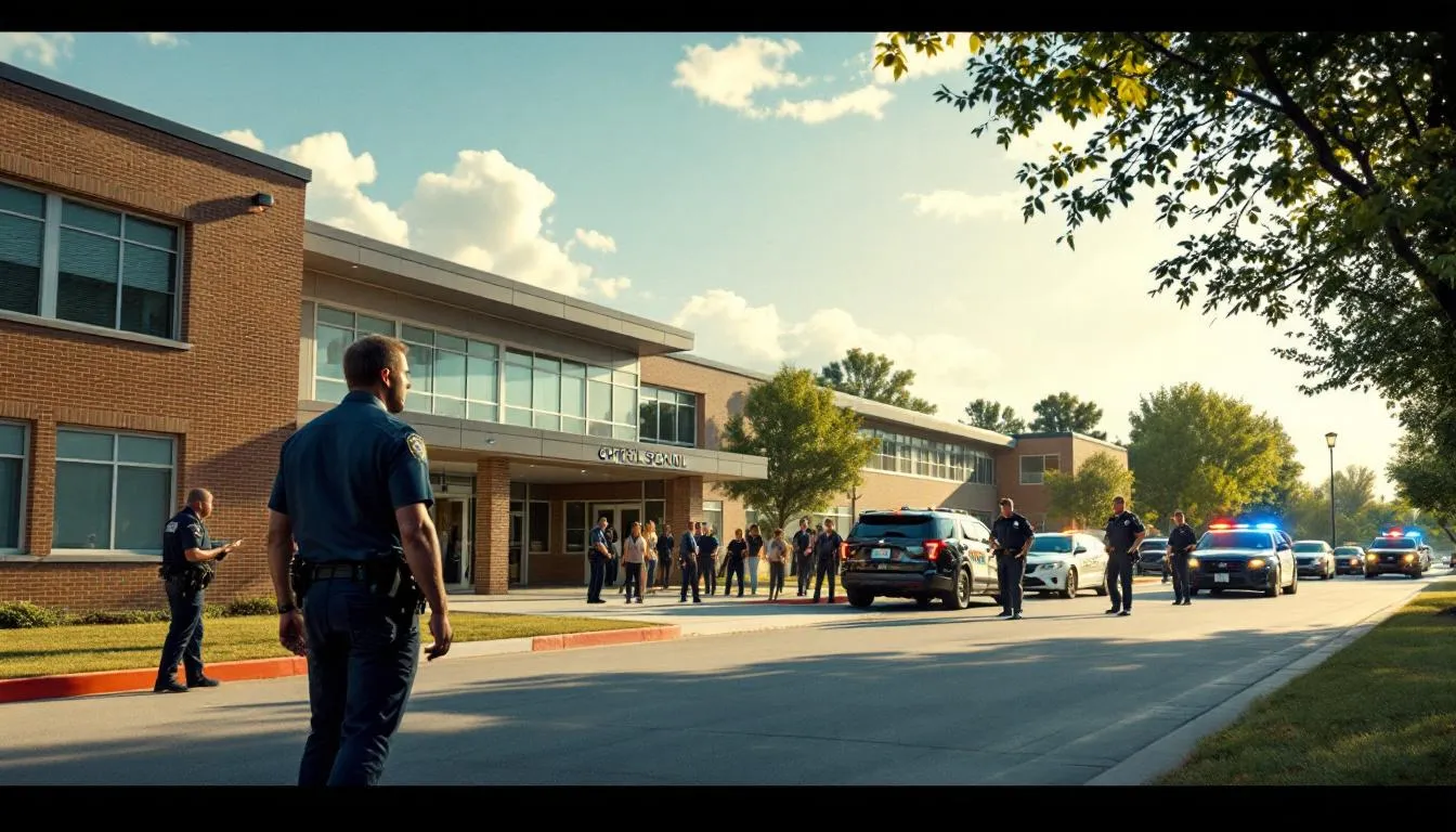 Confrontaci&oacute;n policial frente a escuela moderna Oklahoma