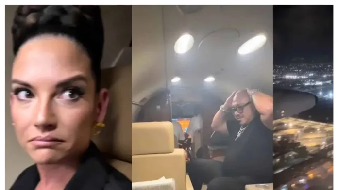 Natalia Jiménez tras fallas en avión.