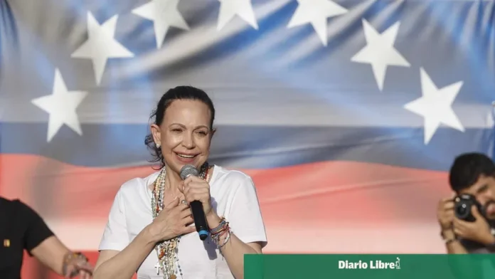 María Corina Machado aclamada en Madrid.