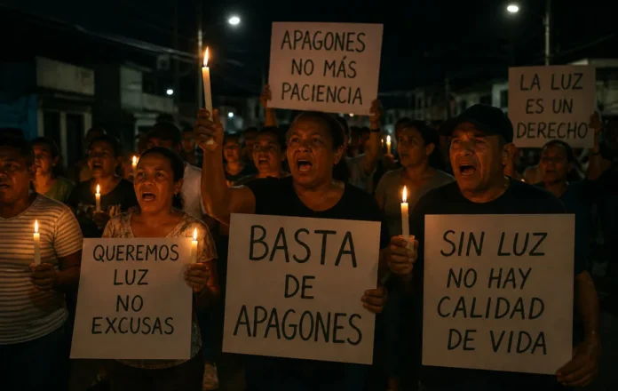 Protestas por apagones en Santo Domingo.