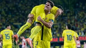 Villarreal celebra su clasificación a Champions.