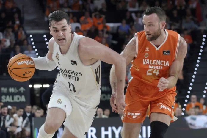 Mario Hezonja celebra victoria del Real Madrid.